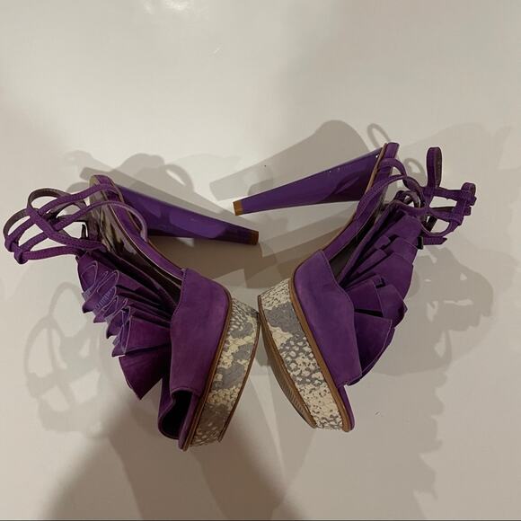 Aspire-609 – Pleaser Shoes Topshop Boutique Passion Purple Ruffle Platform Heels Size‎ 38